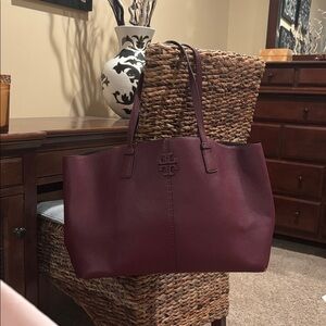 Tory Burch McGraw Burgundy Tote